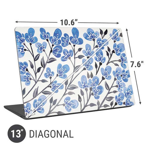 Cat Coq Blue Cherry Blossoms Universal Laptop 13in (10.6 x 7.6in) Skin